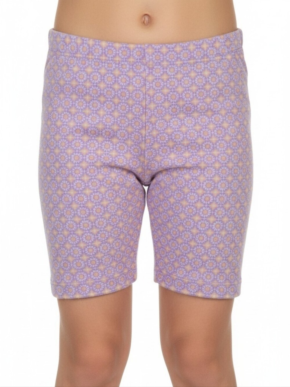 #199 Lavender Daisy-Print Shorts
